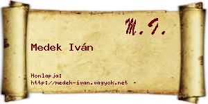 Medek Iván névjegykártya